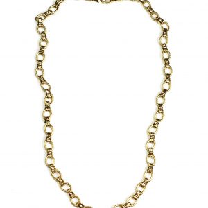 Gold Criss Cross Chain Necklace-1515