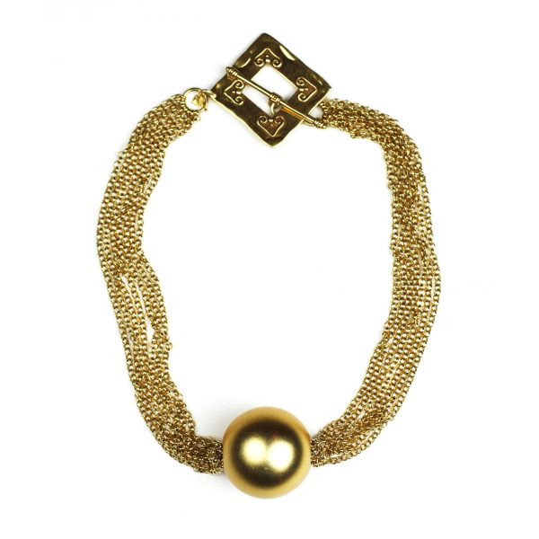 Gold Ball & Chain Necklace-0