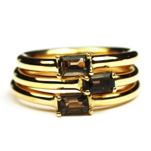 Smokey Quartz Baguette Stack Ring-1693