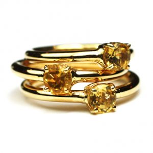 Citrine Solitaire Stack Ring-1677