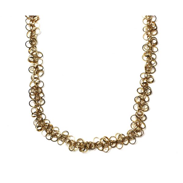 Gold Circle Chain Necklace-0