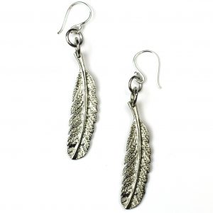 Silver Feather Earrings-0