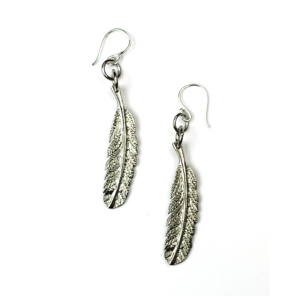 Silver Feather Earrings-0