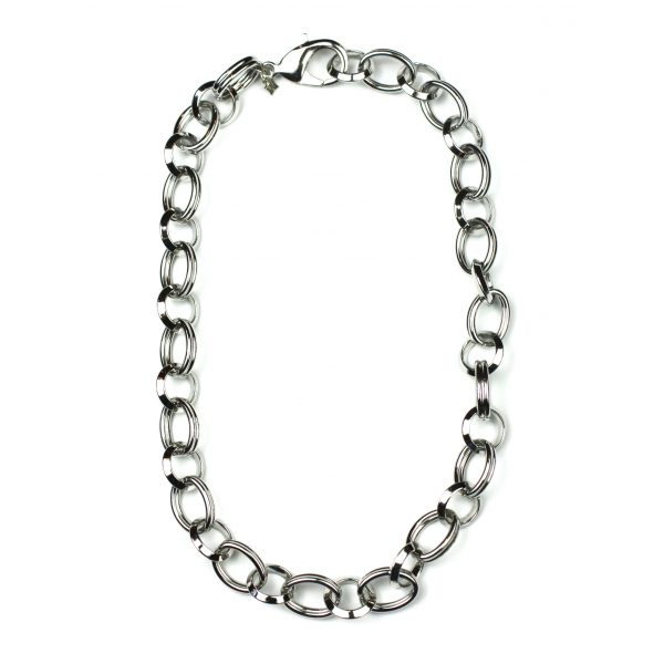 Short Circle Link Chain Necklace-0