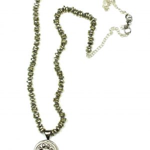 Silver Grecian Pendant Necklace-0