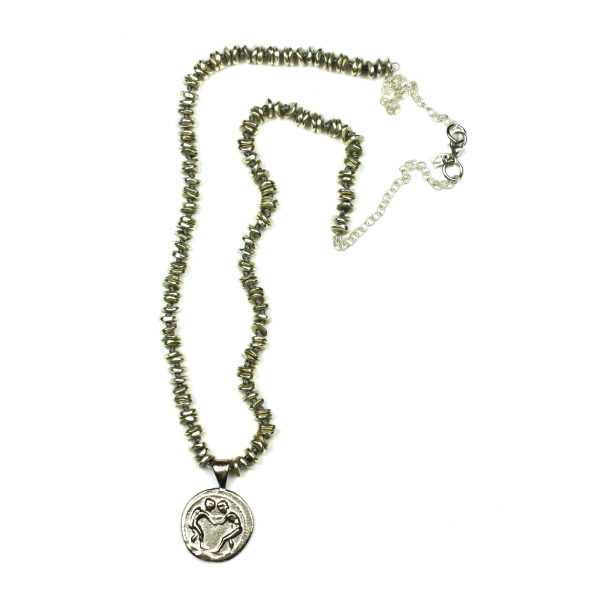 Silver Grecian Pendant Necklace-0