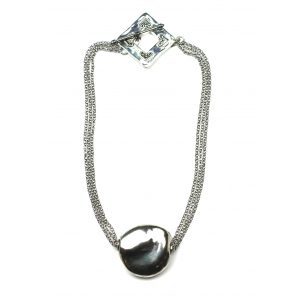 Silver Nugget Chain Necklace-0