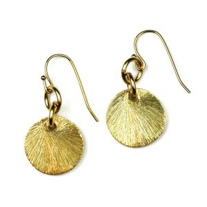 Small Brushed Disc Earrings-2188