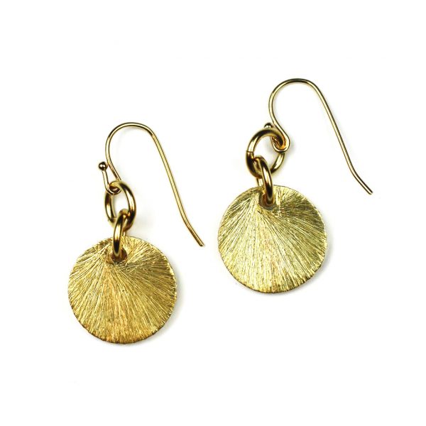 Small Brushed Disc Earrings-2188