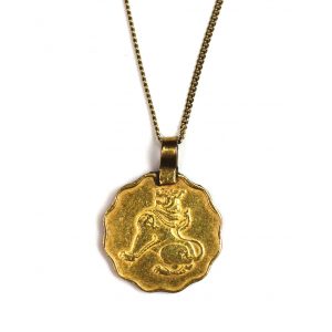 Simple Lion Coin Necklace-0