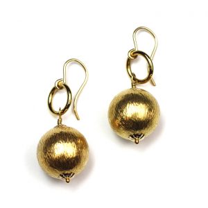 Simple Brushed Gold Earring-0