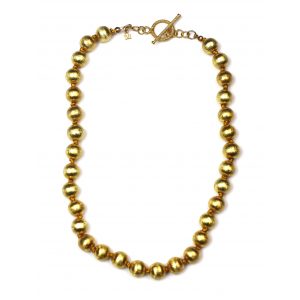 Petite Brushed Gold Necklace-0