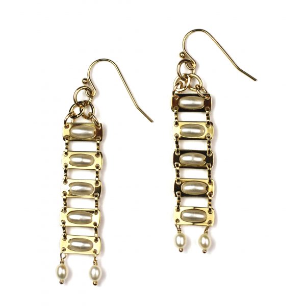 Pearl Chain Earrings-0