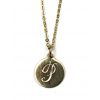 Small Initial Disc Necklace-3935