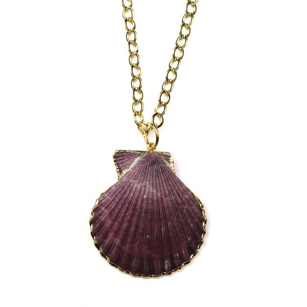 32" Plum Shell Necklace-0