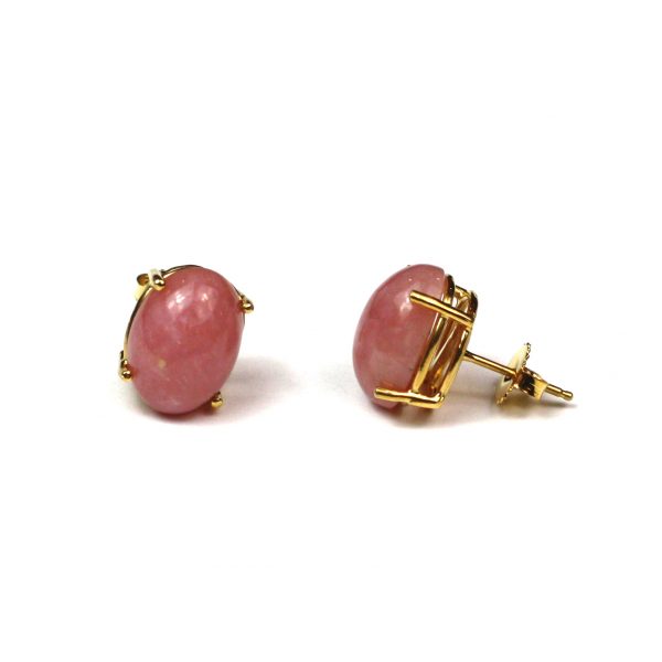 Pink Oval Serena Stud Earrings-0