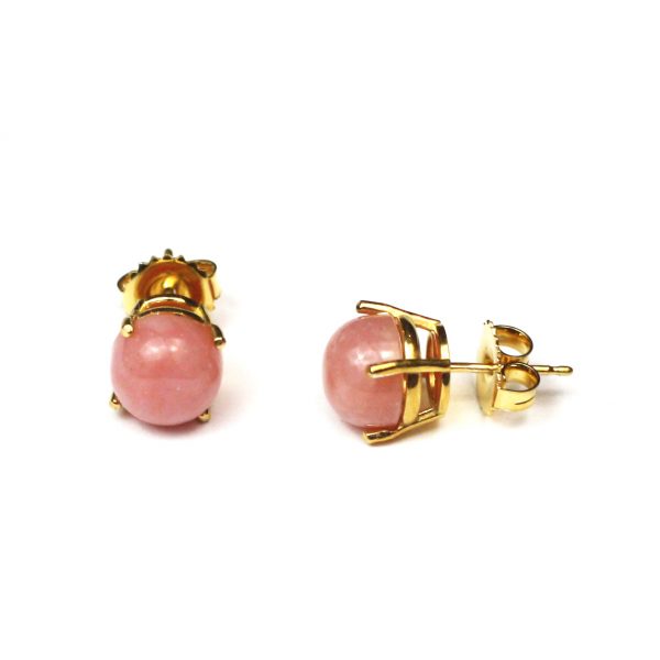 Pink Small Round Serena Stud Earrings-0