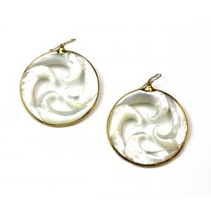 Large Wave Mother of Pearl Earrings-0
