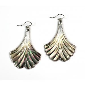 Silver Whale's Tale Abalone Earrings-0