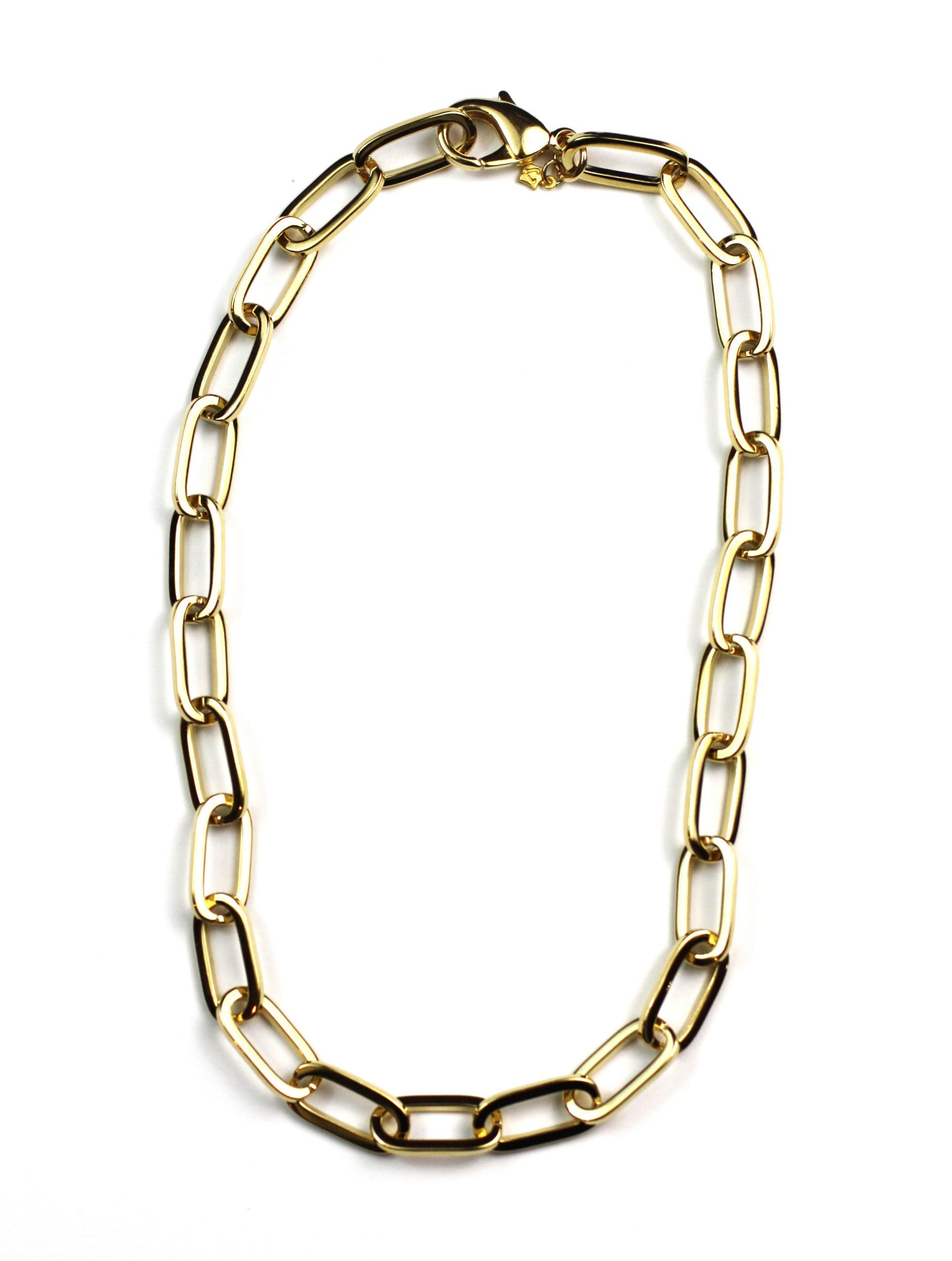 Paperclip Chain Link Necklace in 18ct Gold Vermeil | MYKA