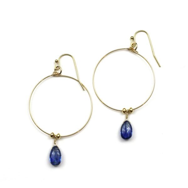 Blue Kyanite Hoop Earrings-0