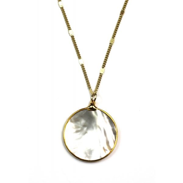 Solid Circle Mother of Pearl Pendant-0