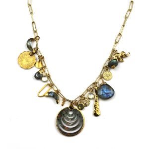 Gray Charm Necklace-0