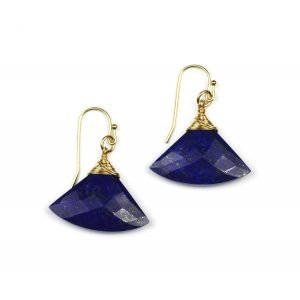 Lapis Fan Earrings-0