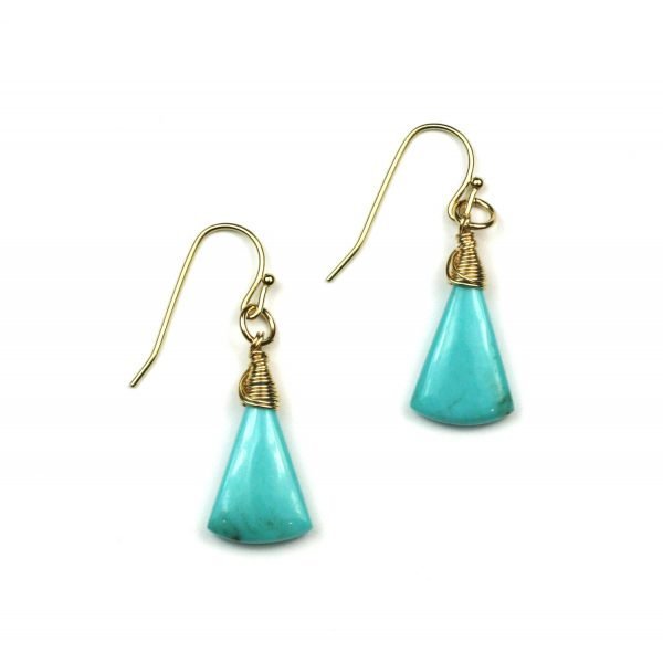 Turquoise Triangle Earrings-0