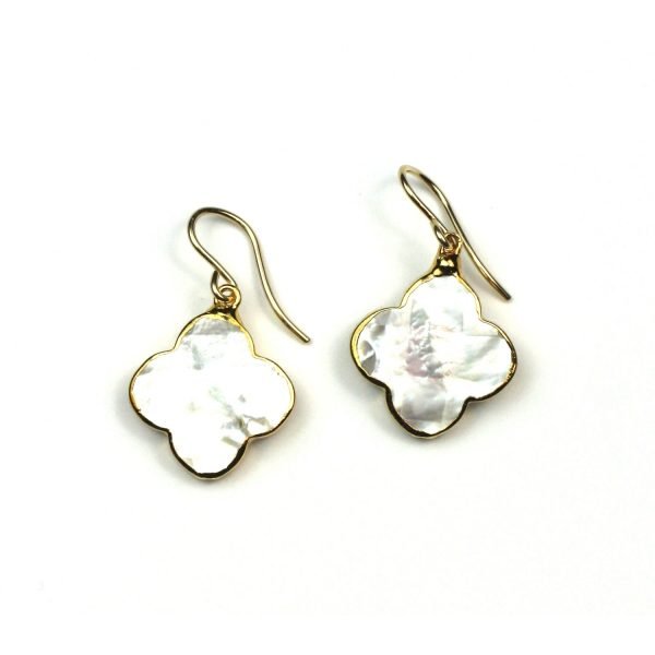 Solid Clover Mother of Pearl Earrings-0
