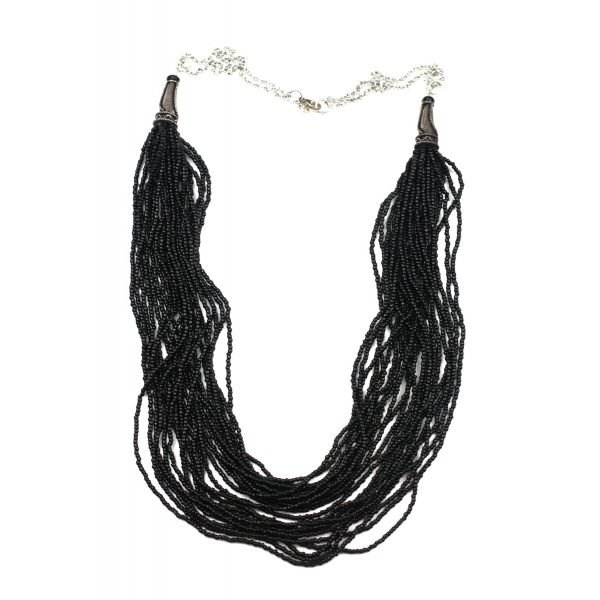 Black Seed Bead Necklace-0
