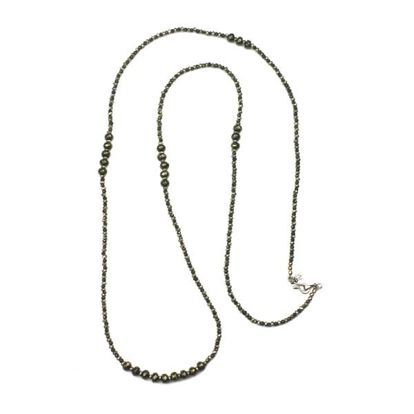 39" Pyrite Stone Layer Necklace-0
