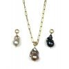 Baroque Pearl Charm Necklace-4906