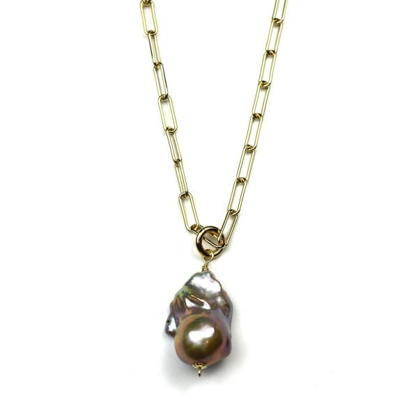 Baroque Pearl Charm Necklace-0