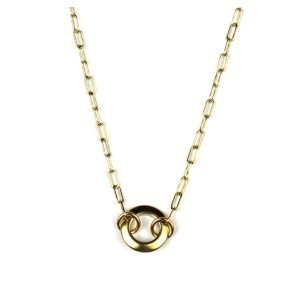 Petite Open Circle Safety Pin Necklace-0