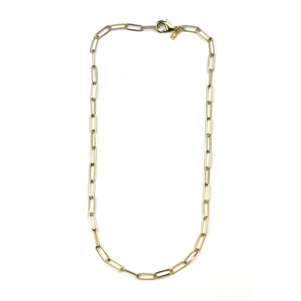Corrugated Safety Pin Necklace-5076