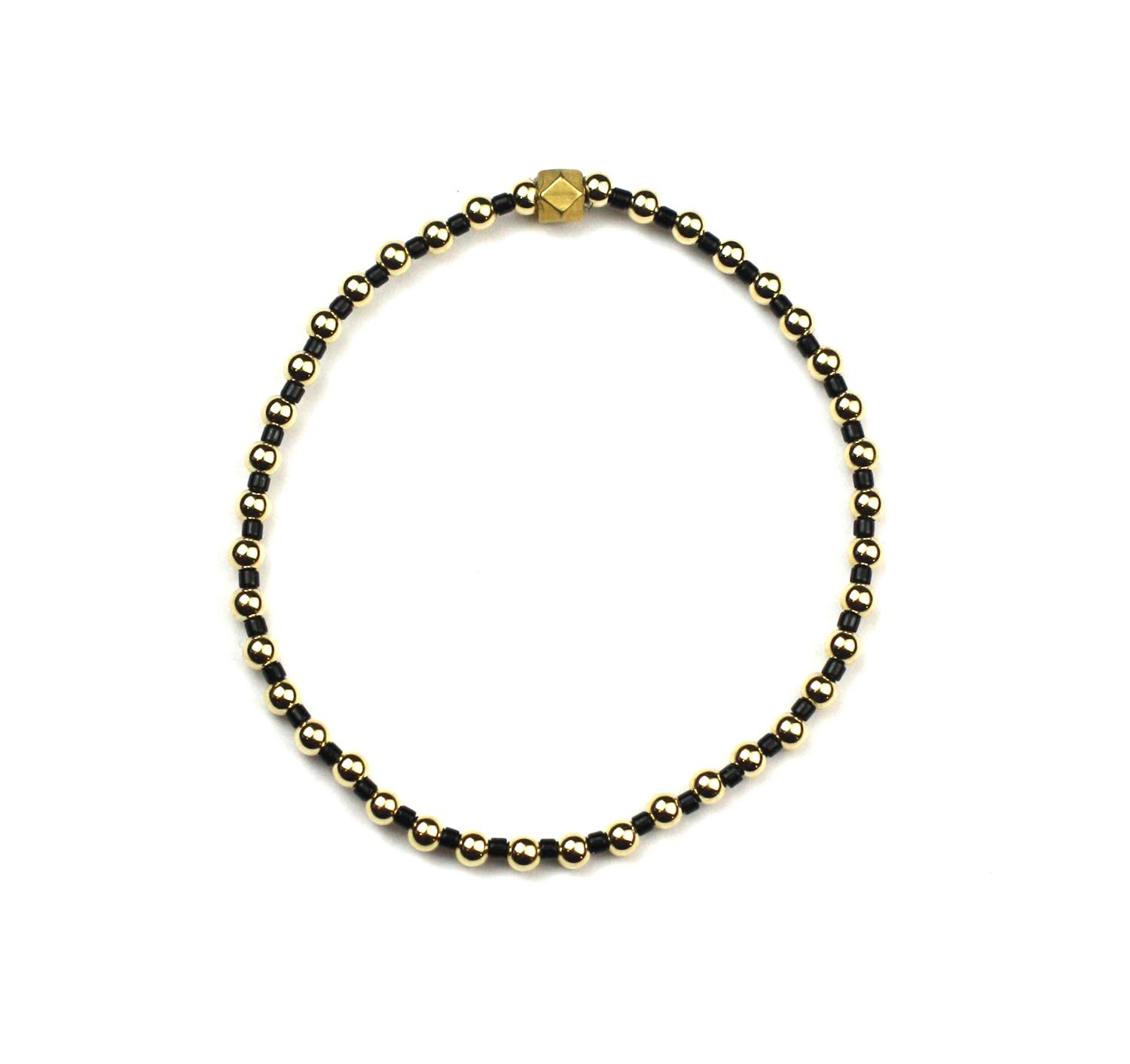 18K Solid Yellow Gold Double Strand Mangalsutra Bracelet With - Etsy | Gold  bracelet chain, Black beaded bracelets, Mangalsutra bracelet
