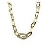 Oval Pave Connector Necklace on Paperclip Chain