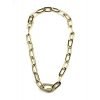 Oval Pave Connector Necklace on Paperclip Chain - Image 3