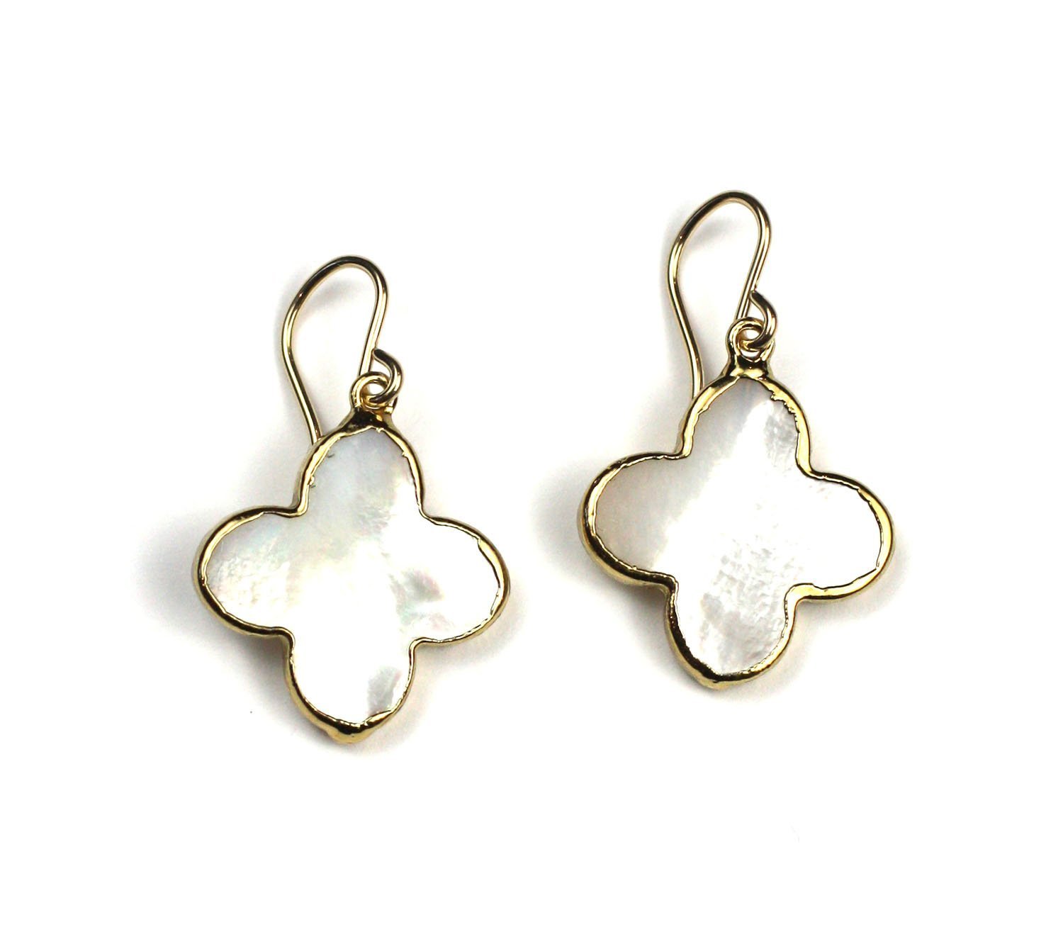 9ct Gold Mother of Pearl Clover Stud Earrings – Diana O'Mahony Jewellers