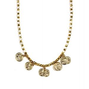 Gold Disc Rondelle Necklace