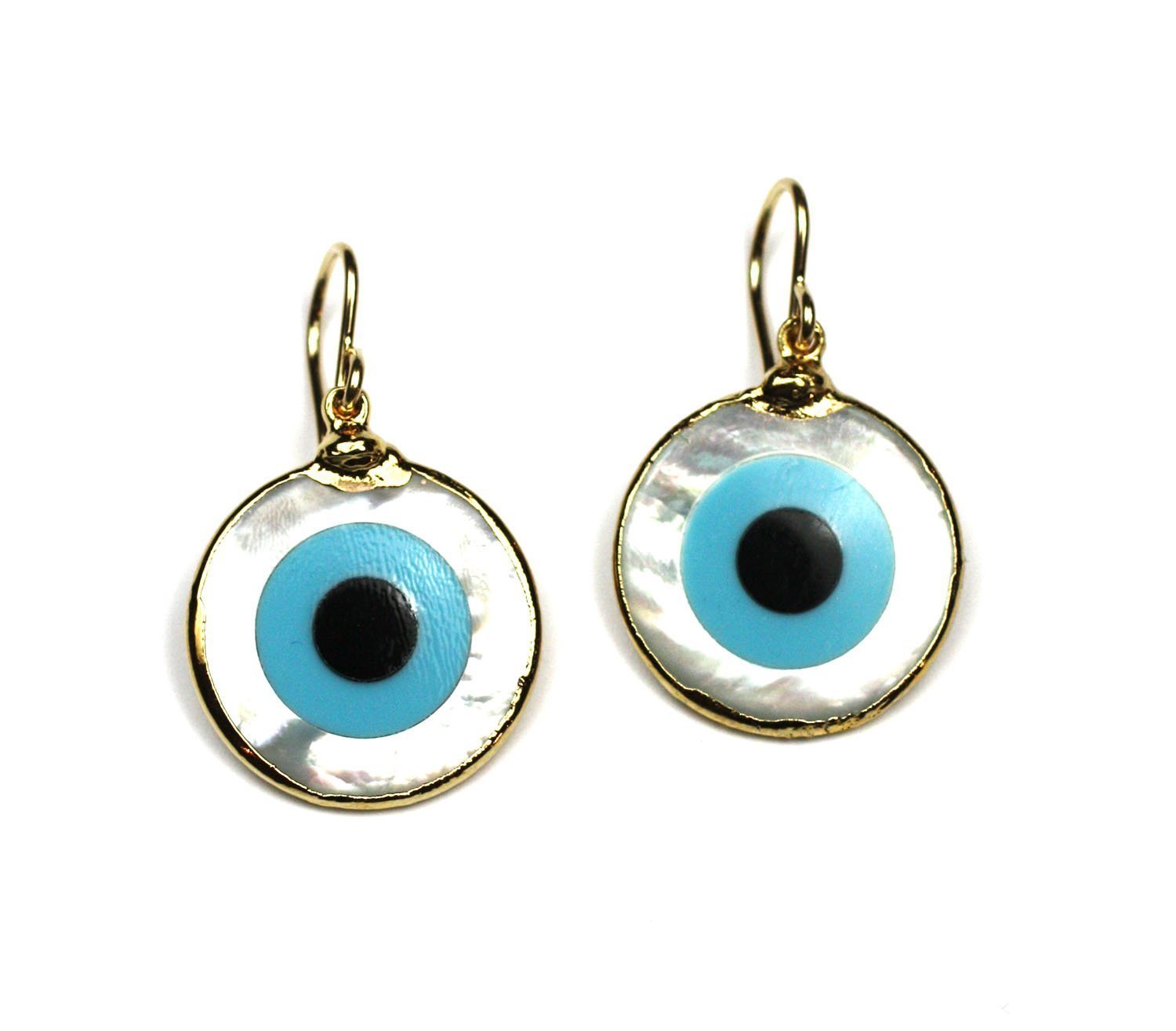 Amazon.com: Evil Eye Stud Earrings Lucky Luck Nazar Protection For Women  Jewelry 14K Yellow Gold Tiny Charm Dainty Turquoise or Navy Blue, 14K  Yellow Gold Evil Eye Stud Earrings For Women, Turkish