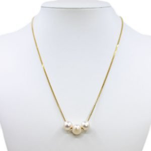 White Floating Pearl Necklace