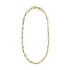 Oval Orbit Pearl Chain Necklace