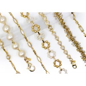 Oval Orbit Pearl Chain Necklace