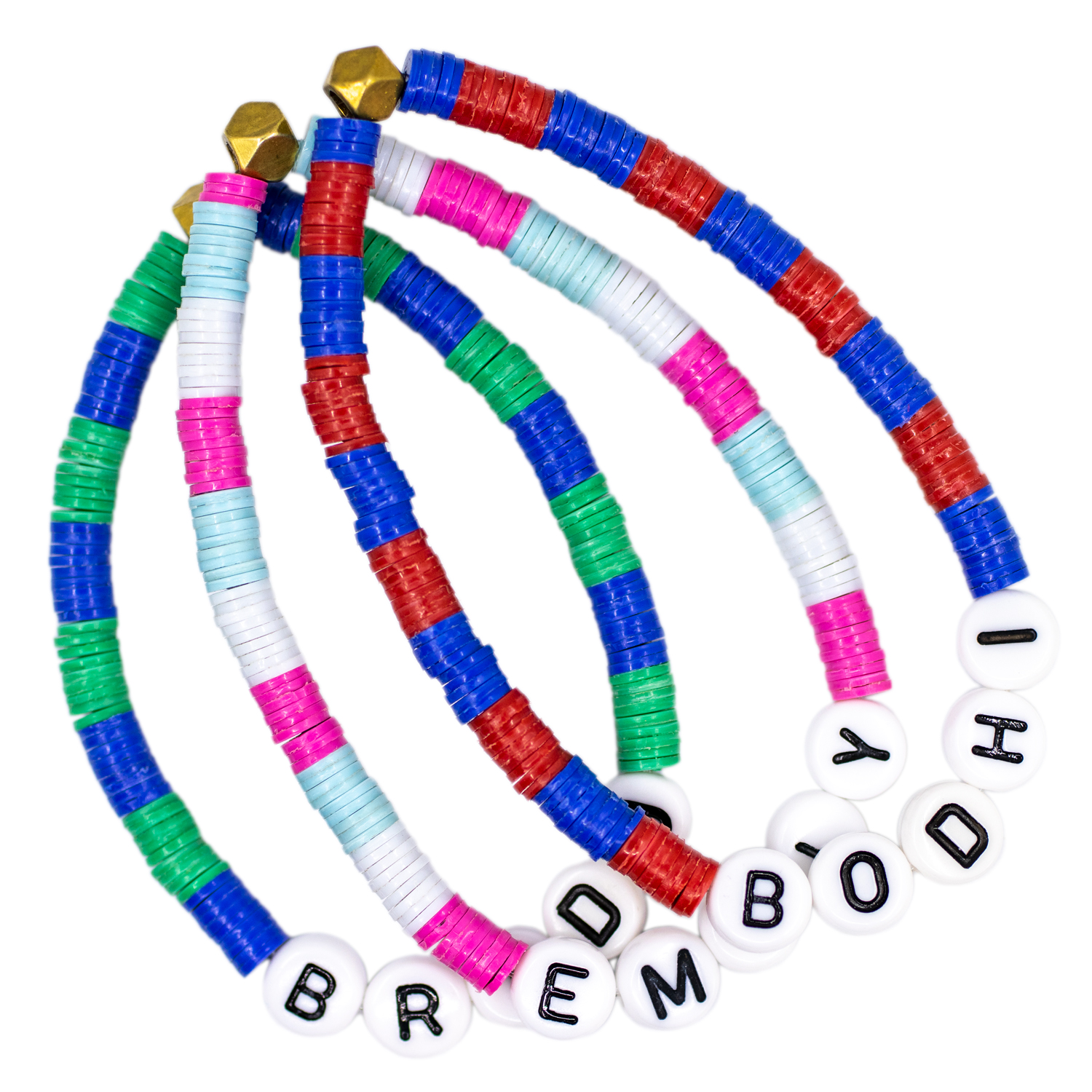 Friendship Bracelet Square Letter Beads Black & Rainbow Box Set