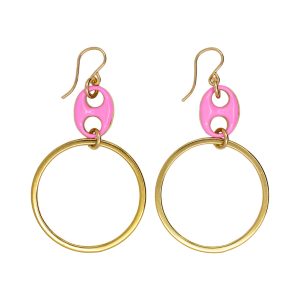 Small Enamel Grommet Hoop Earrings