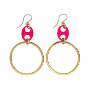 Small Enamel Grommet Hoop Earrings