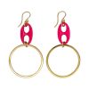 Large Enamel Grommet Hoop Earrings - Image 3