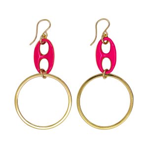 Large Enamel Grommet Hoop Earrings